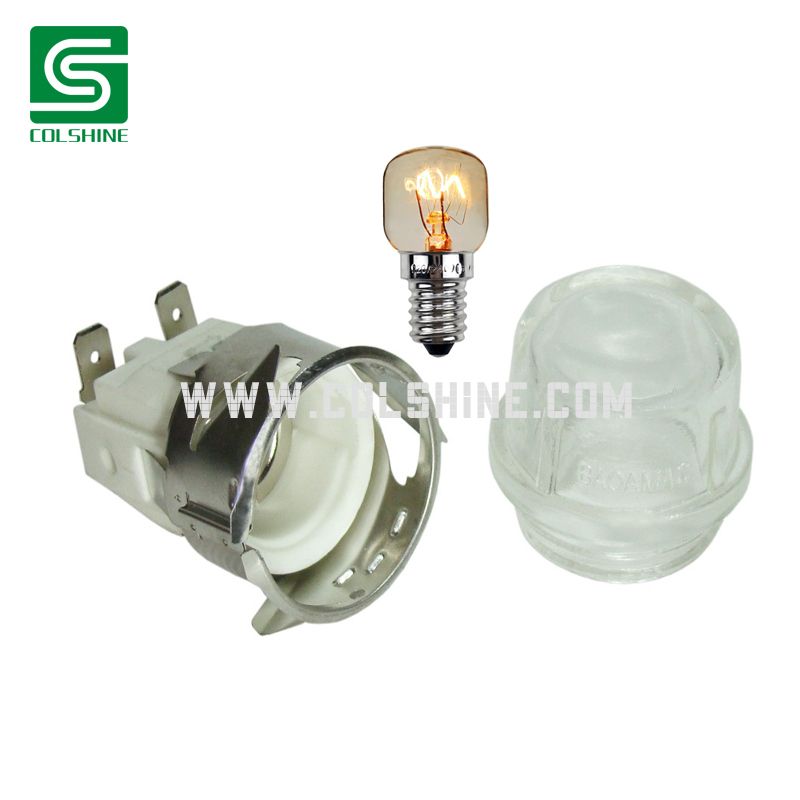 E14 25W Ceramic Oven Lamp Holder with High-Temperature Bulb 300°C Heat Resistant